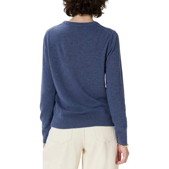New Quince Women’s XS Mongolian Cashmere Crewneck Sweater Pullover Storm Blue - Picture 2 of 10